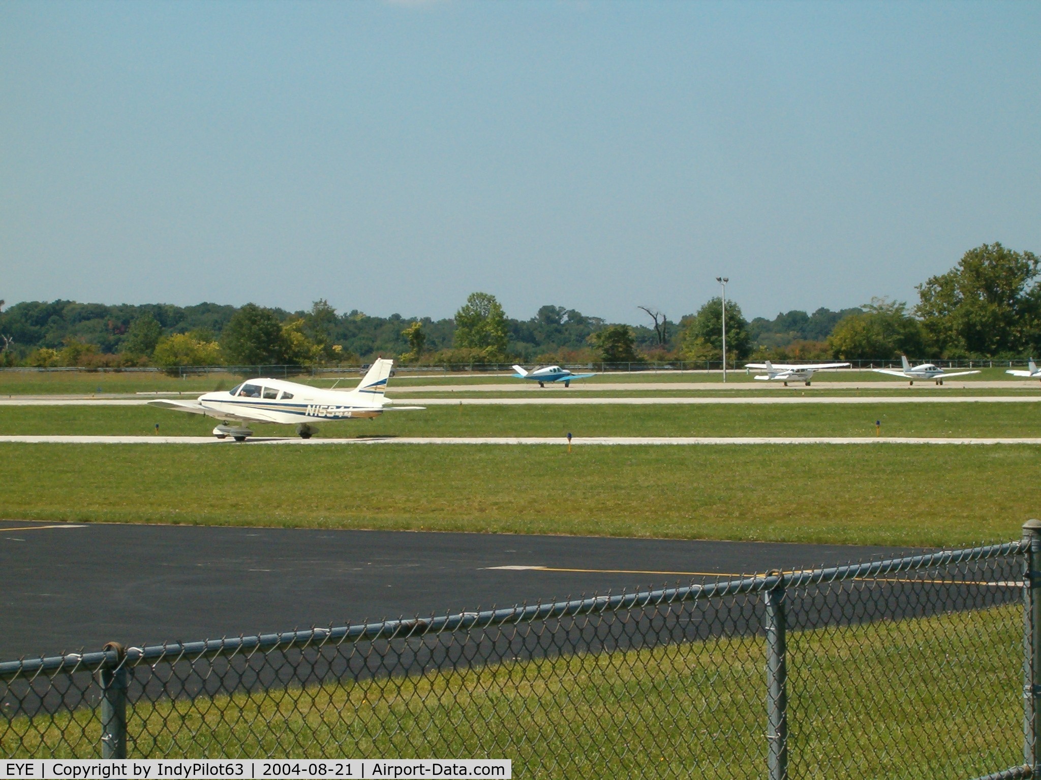 Eagle Creek Airpark Airport (EYE) - A view of runway 03 from the old Lakeside tarmac