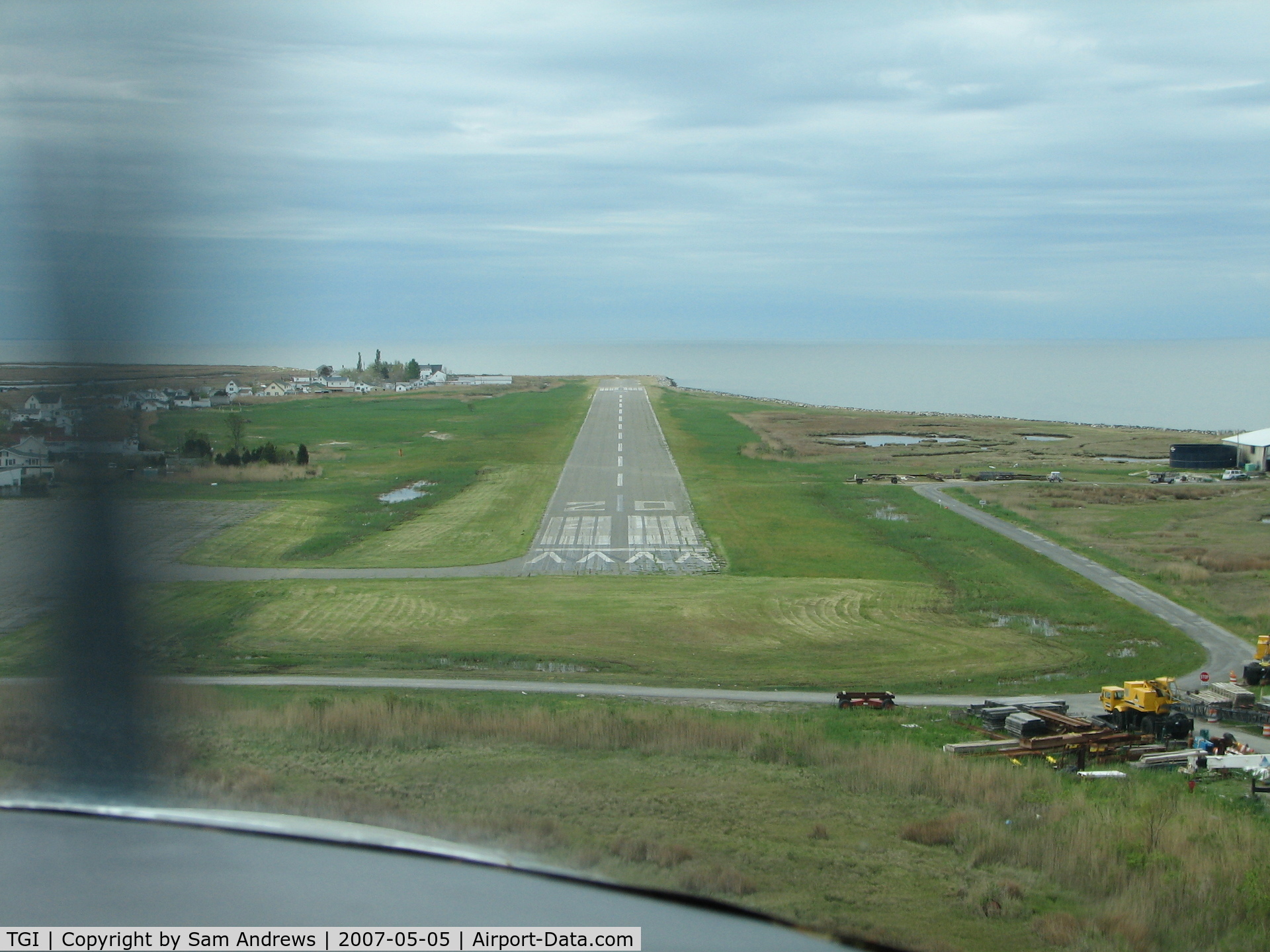 Tangier Island Airport (TGI) - The famous hump is at about the 5th center line stripe.