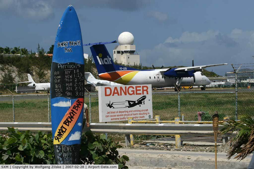 Princess Juliana International Airport, Philipsburg, Sint Maarten Netherlands Antilles (SXM) - Surfboard at Sunset Beach Bar