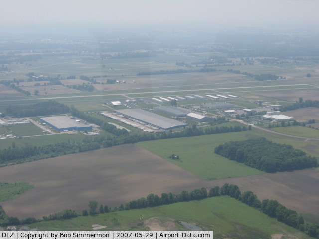 Delaware Municipal - Jim Moore Field Airport (DLZ) - From 2000' MSL on a hazy spring day