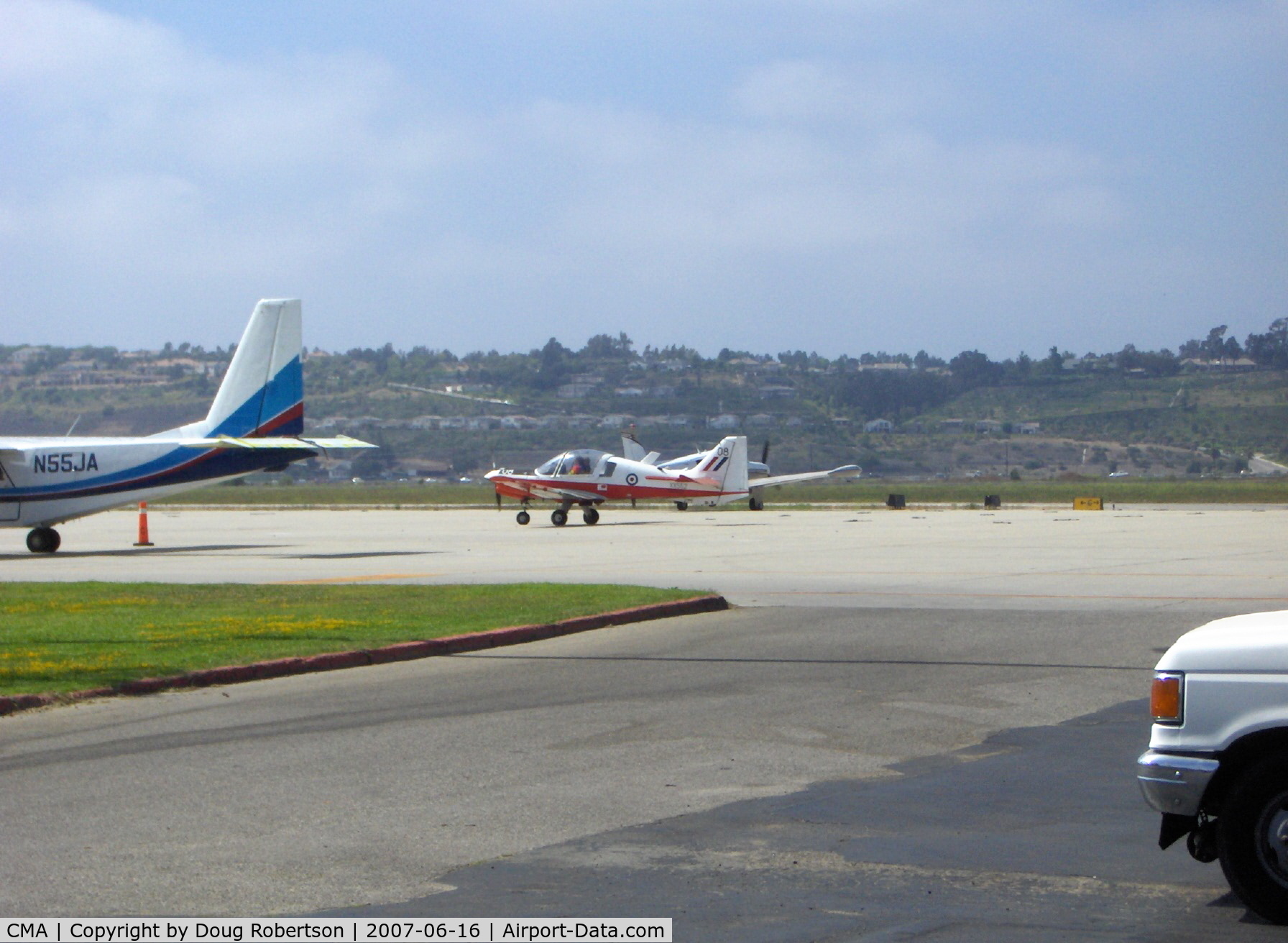 Camarillo Airport (CMA) - N540BD 1973 Scottish Aviation BULLDOG, Lycoming IO-360-A1B6 200 Hp at Channel Islands Aviation ramp