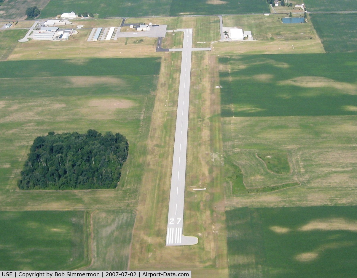 Fulton County Airport (USE) - Looking west from 3000' - Wauseon, OH