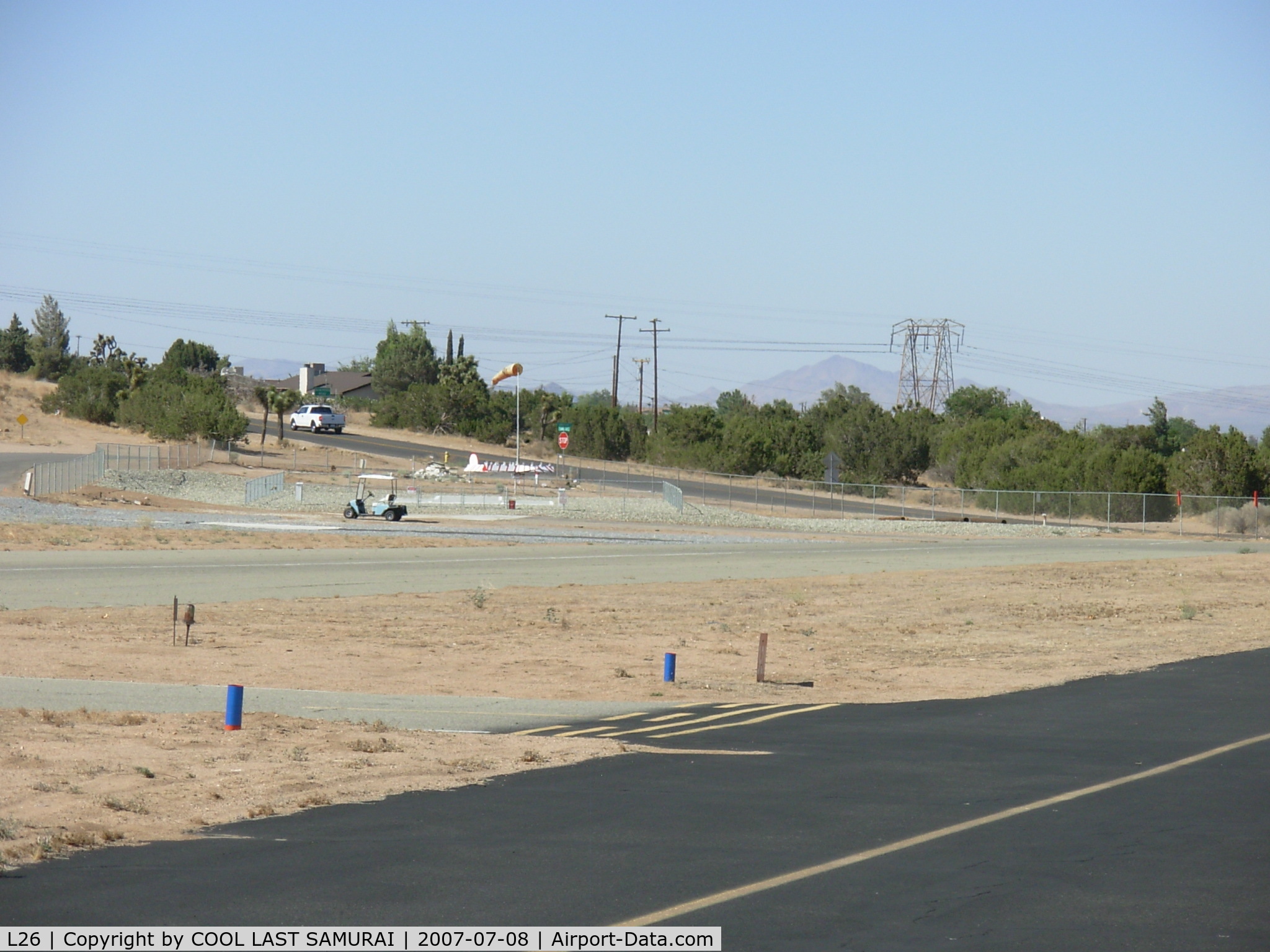 Hesperia Airport (L26) - L26 Rwy24 and a wind sock