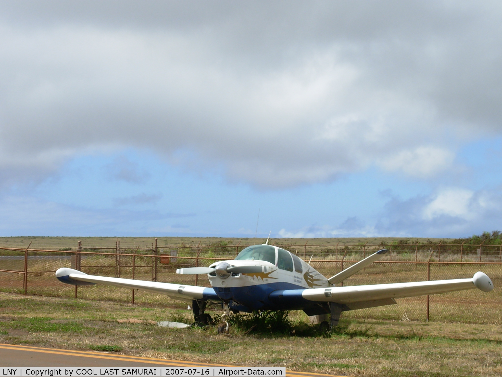Lanai Airport (LNY) - A V-TAIL BEECH SITTING ON LNY TRANSIENT PARKING FOR A LONG LONG TIME