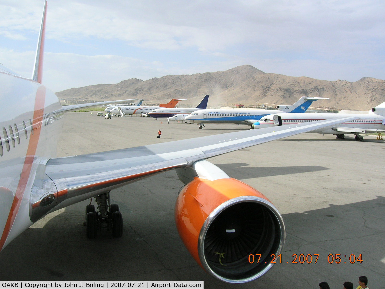 Kabul International Airport, Kabul Afghanistan (OAKB) - Kabul Civil ramp from  L1 door of N619UA