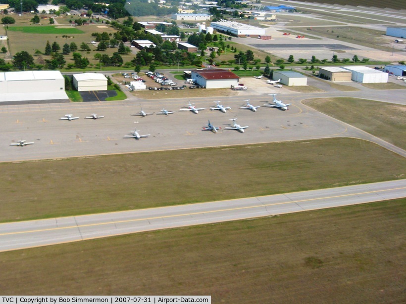 Cherry Capital Airport (TVC) - The building with the maroon roof is the FBO (Harbour Air) - office is on the opposite side.