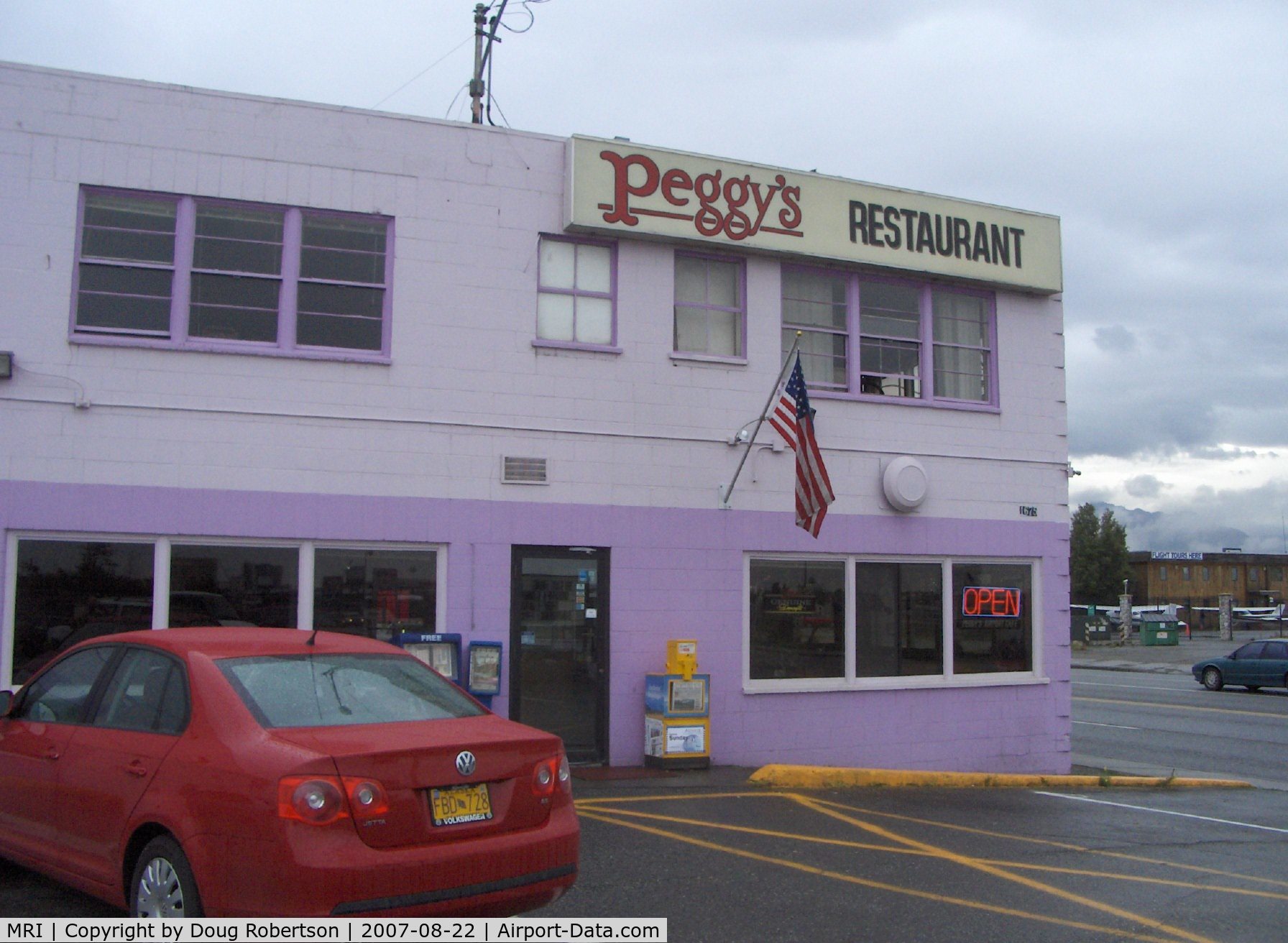Merrill Field Airport (MRI) - Peggy's Airport Restaurant. Famous for sugarless pies, also reindeer sausage