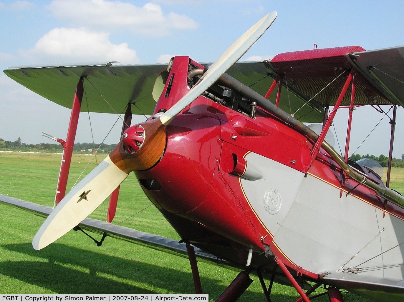 Turweston Aerodrome Airport, Turweston, England United Kingdom (EGBT) - Detail of visiting Moth at Turweston