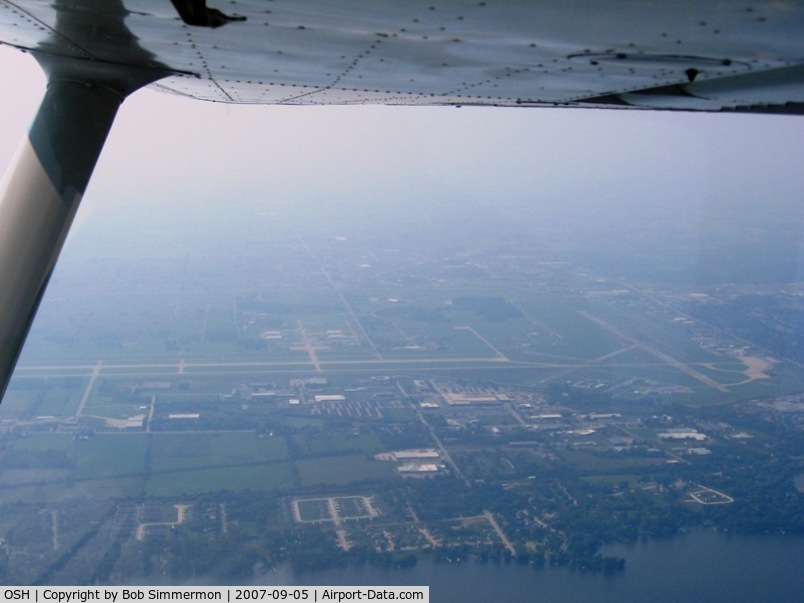 Wittman Regional Airport (OSH) - Looking west from 3500' on a hazy summer afternoon