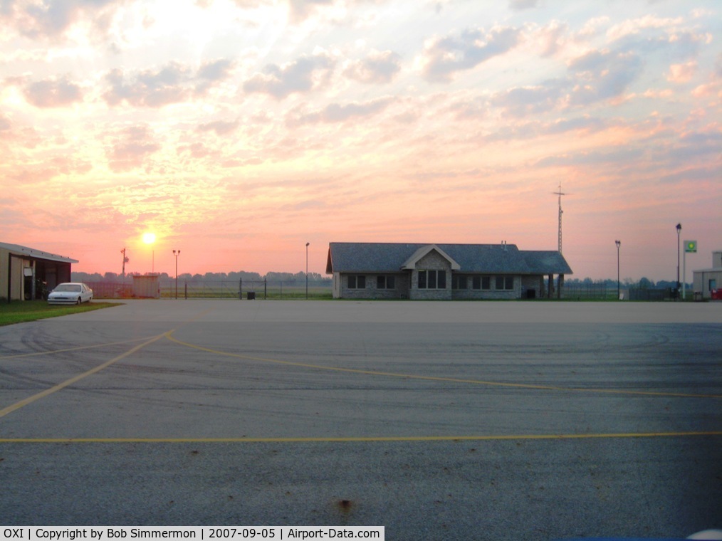 Starke County Airport (OXI) - Sunrise at Starke County.  I stop here a lot for fuel because of the nice facility and well maintained self serve equipment.  After hours there is still access to the restroom and refreshments on the honor system.  Excellent facility.