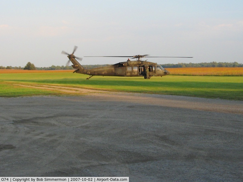 Elliotts Landing Airport (O74) - Who says Elliott's Landing only gets used by farmers?  Ohio National Guard UH-60