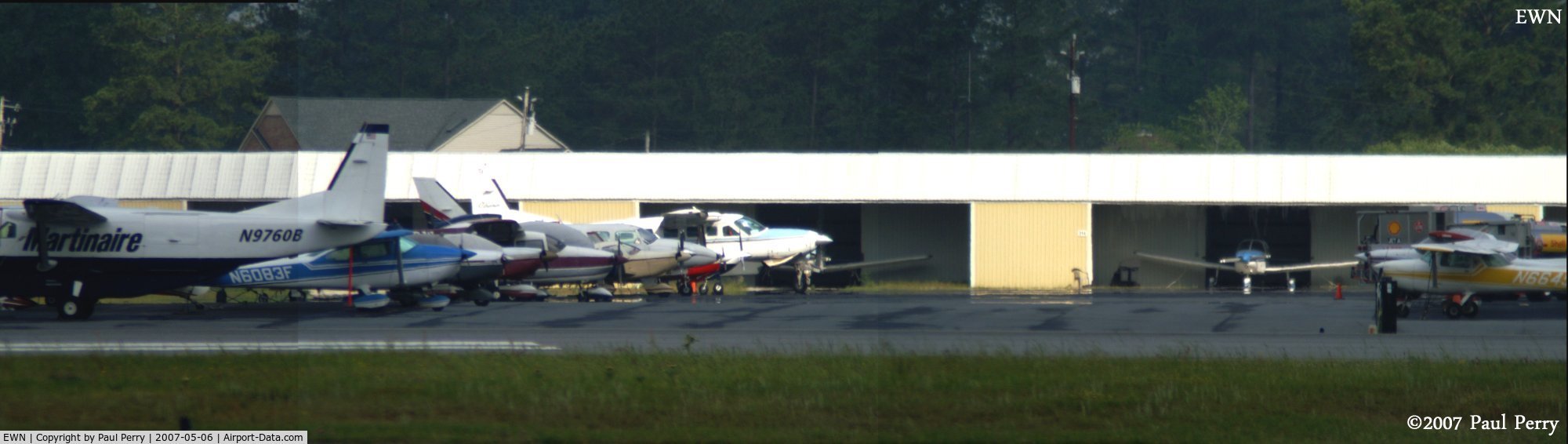 Coastal Carolina Regional Airport (EWN) - Multiple exposure composite of the ramp