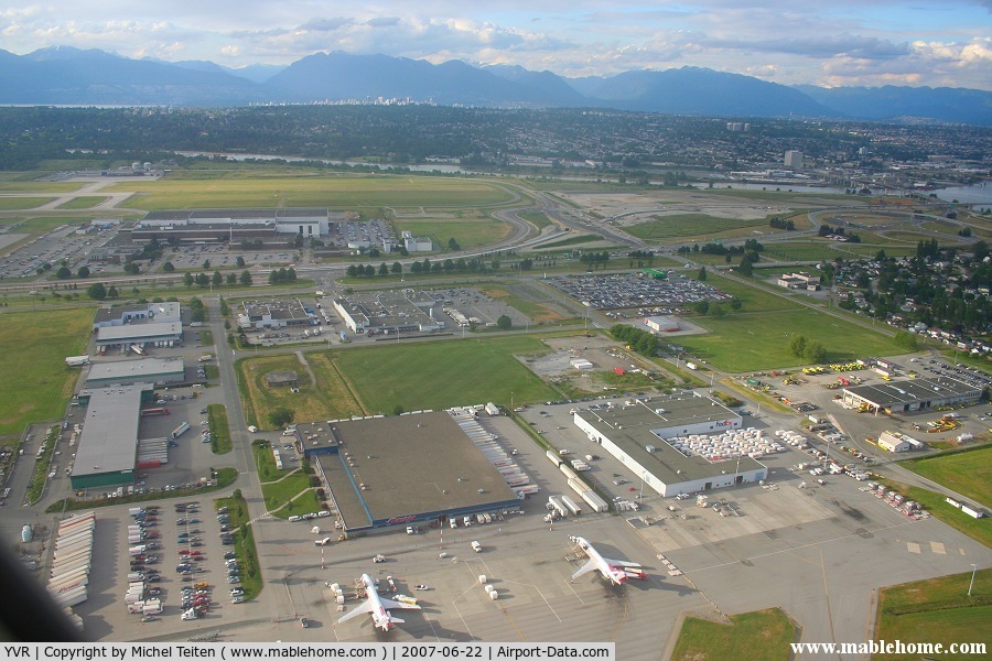 Vancouver International Airport, Vancouver, British Columbia Canada (YVR) - The Vancouver IAP seen suring take-off. The main fret area can be seen at the bottom of the picture with 2 Boeing 727 from Purolator