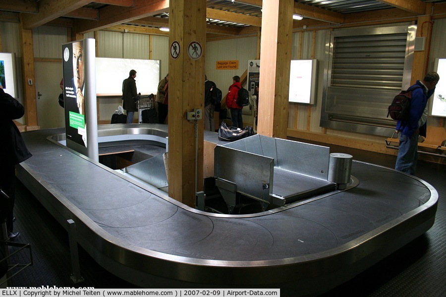 Luxembourg International Airport, Luxembourg Luxembourg (ELLX) - Temporary luggages carousel at Luxembourg-Findel Airport