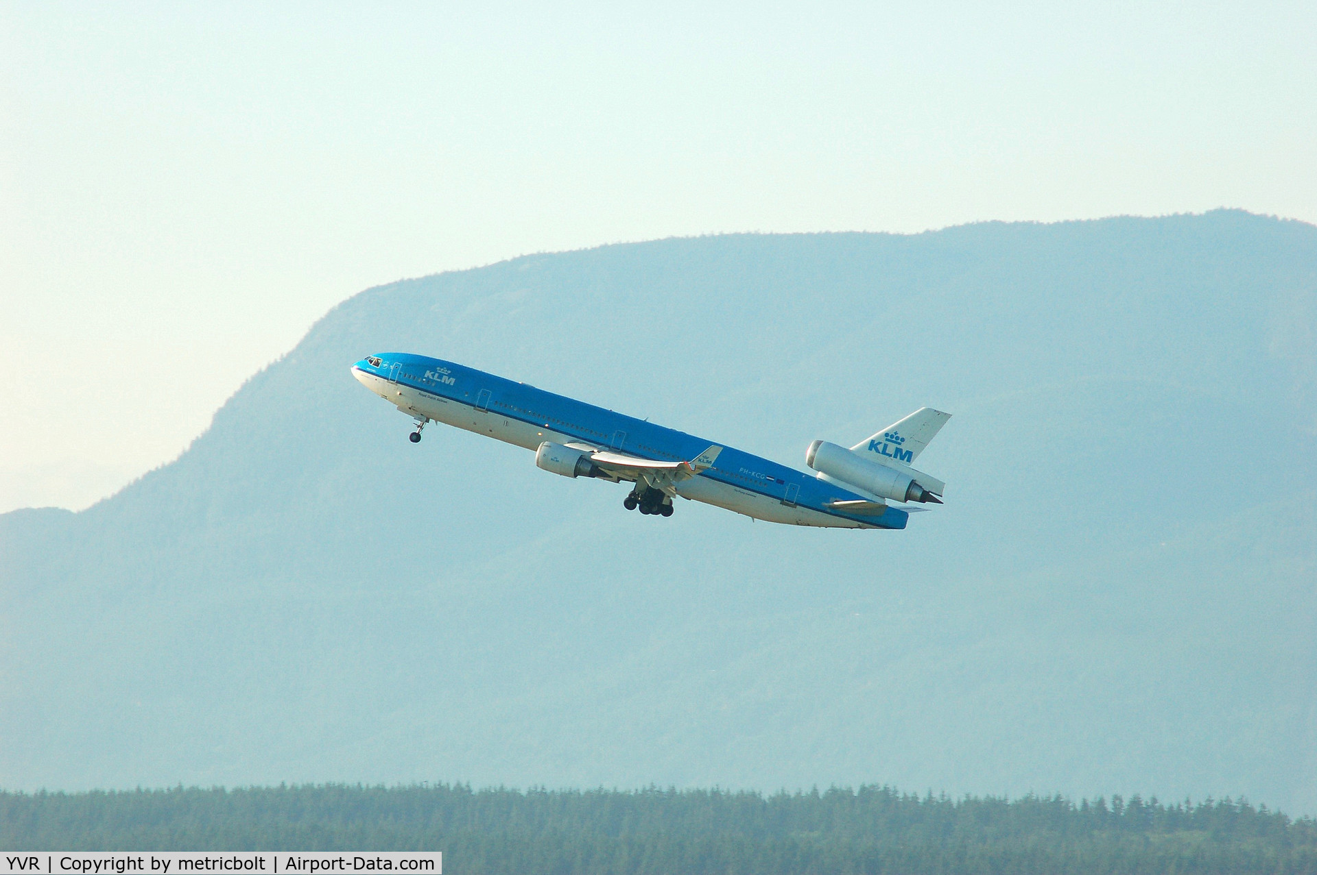 Vancouver International Airport, Vancouver, British Columbia Canada (YVR) - KLM MD-11 departing YVR for AMS,summer 2007