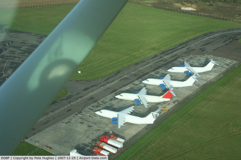 Kemble Airport, Kemble, England United Kingdom (EGBP) - only 4 BAe146s left in store at Kemble, seen on departure