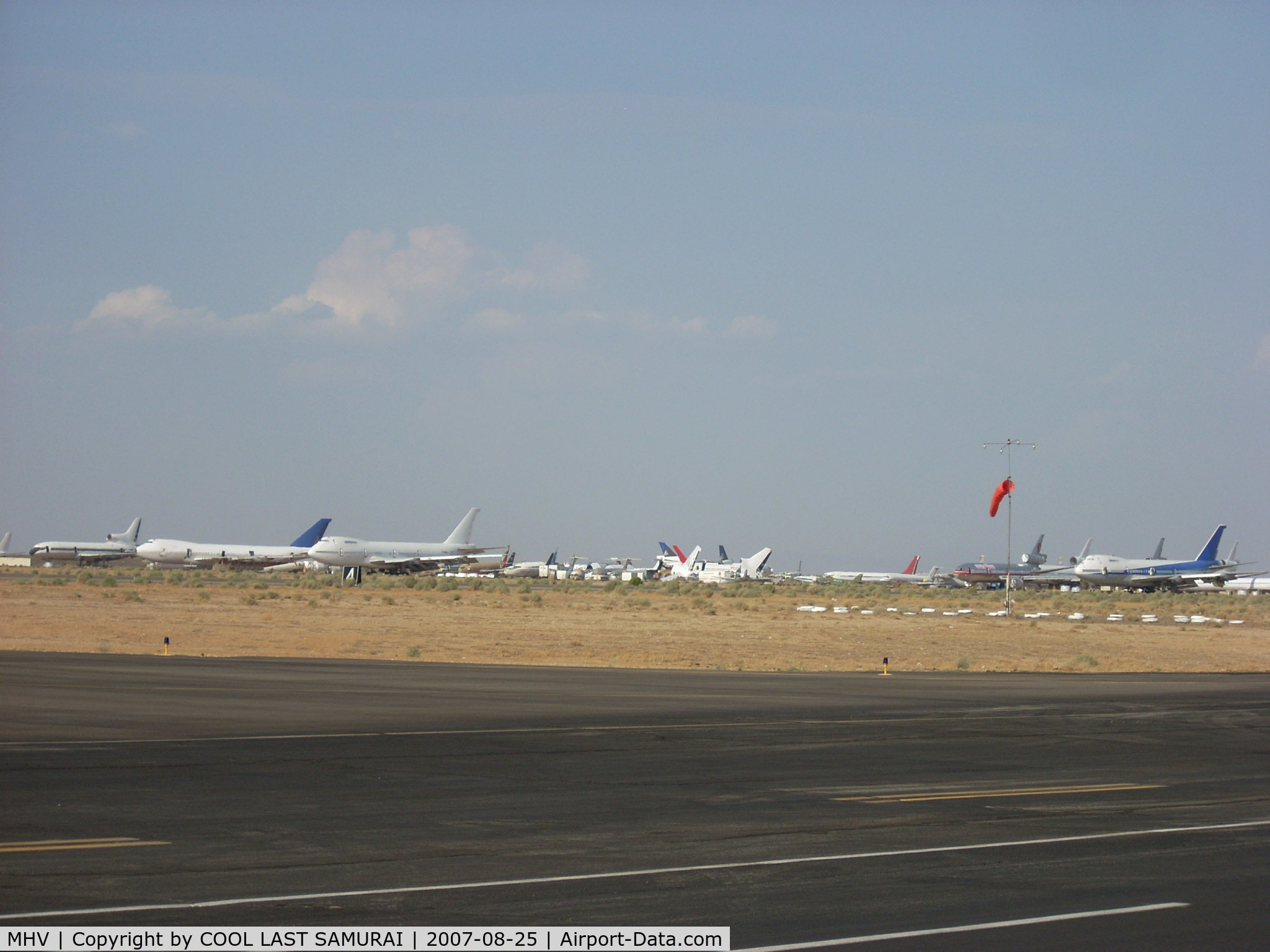 Mojave Airport (MHV) - Aircraft storage. ANA's B747SR retired in 2006 on the right side of this picture