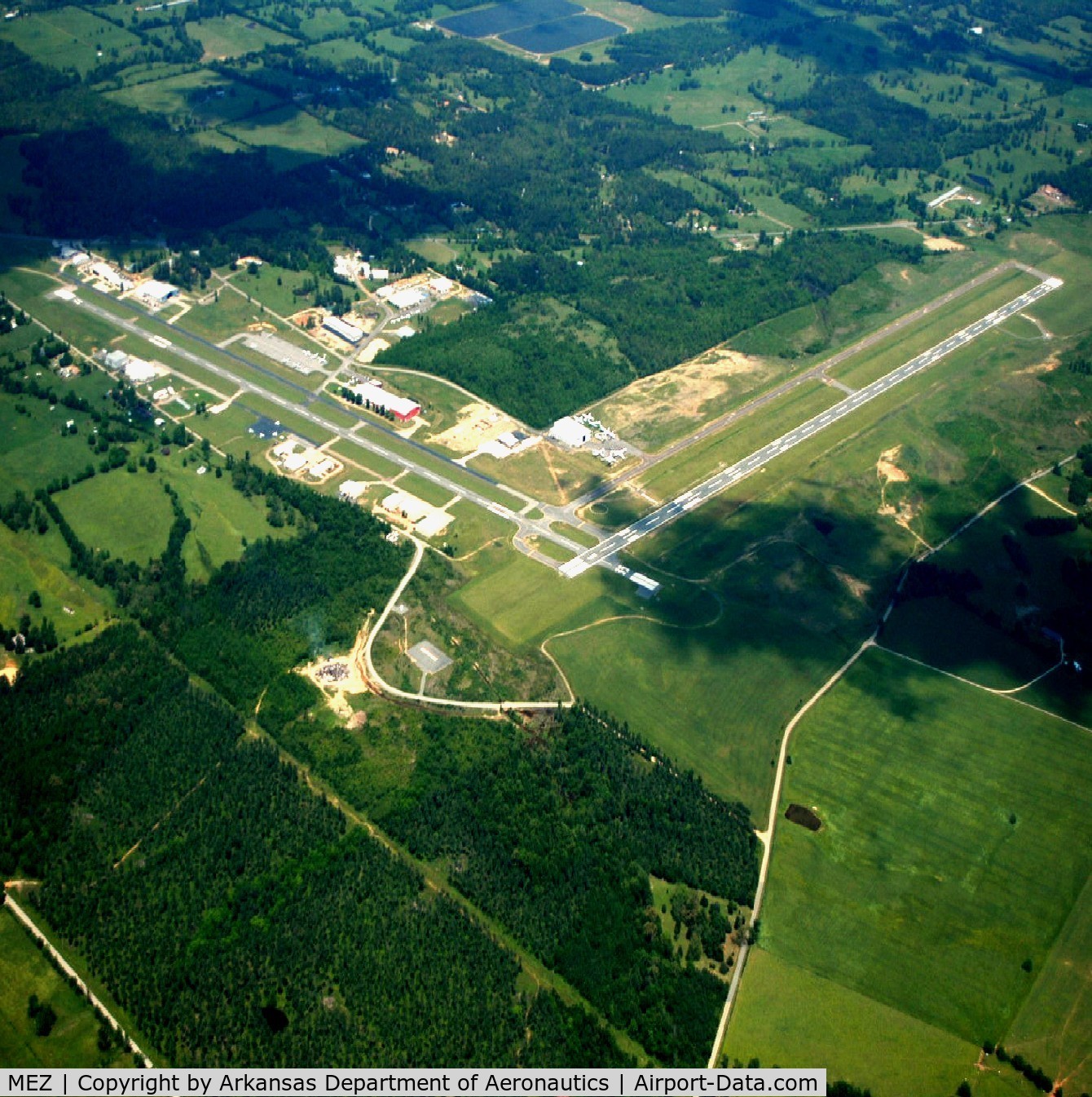 Mena Intermountain Municipal Airport (MEZ) - Aerial Photo