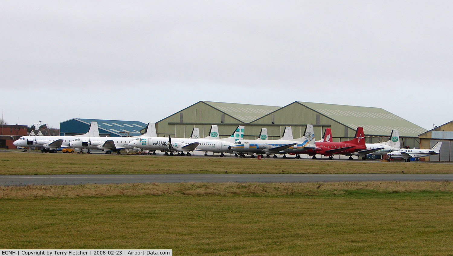 Blackpool International Airport, Blackpool, England United Kingdom (EGNH) - A Feb 2008 update of the aircraft (HS748 and ATP) still in storage at Blackpool