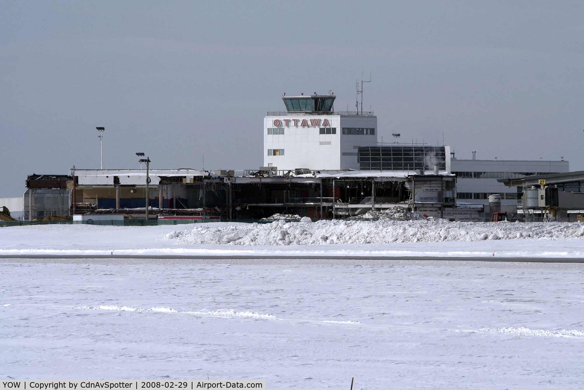 Ottawa Macdonald-Cartier International Airport (Macdonald-Cartier International Airport), Ottawa, Ontario Canada (YOW) - YOW - The old Airport Terminal being demolished to make way for new ramps on the newly completed terminal Phase 2