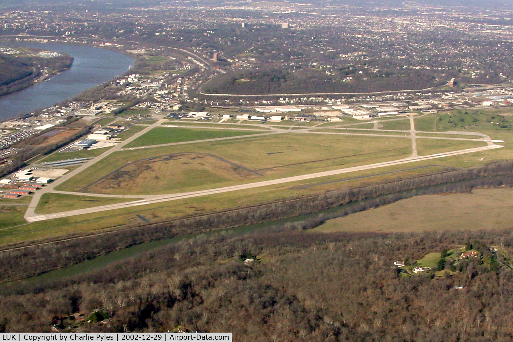 Cincinnati Municipal Airport Lunken Field Airport (LUK) - Looking NW toward terminal