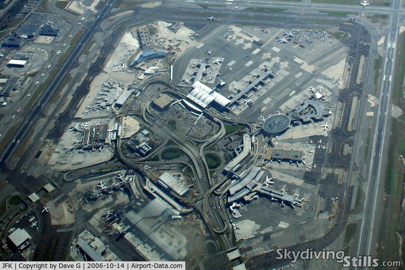 John F Kennedy International Airport (JFK) - JFK terminals seen from 6000 feet.
