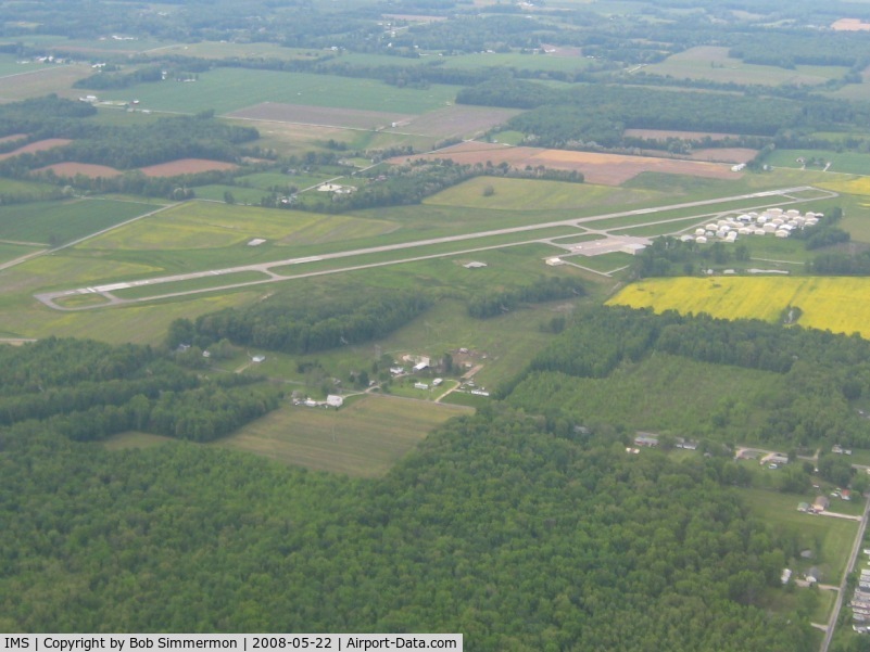 Madison Municipal Airport (IMS) - Looking NW from 2500' - Madison, Indiana