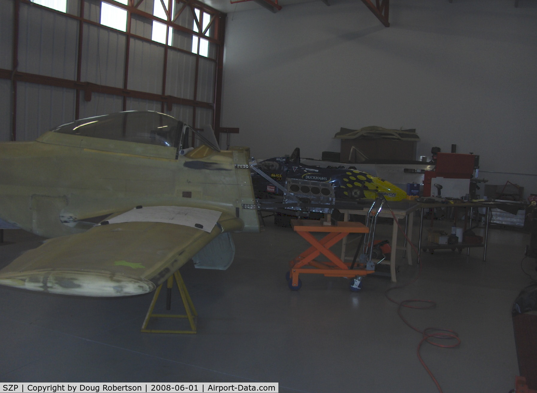 Santa Paula Airport (SZP) - Legendary Aircraft LLC, 70% scale P-51D MUSTANGS in Area 51. V-8 Corvette block powerplant.