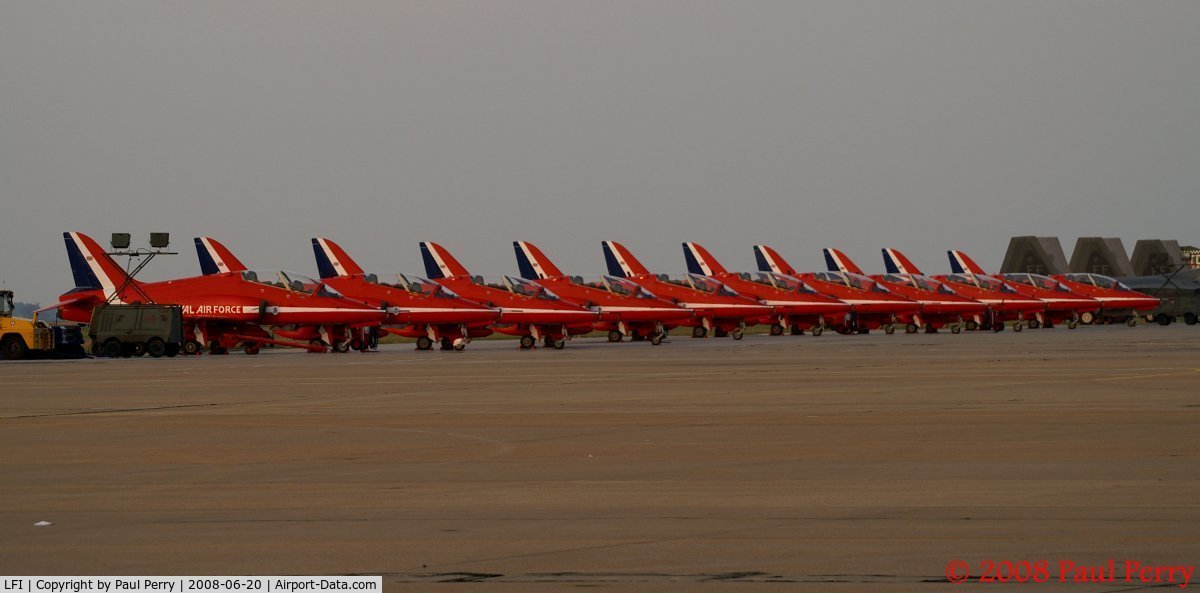 Langley Afb Airport (LFI) - Eleven of the thirteen Red Arrows on the ramp