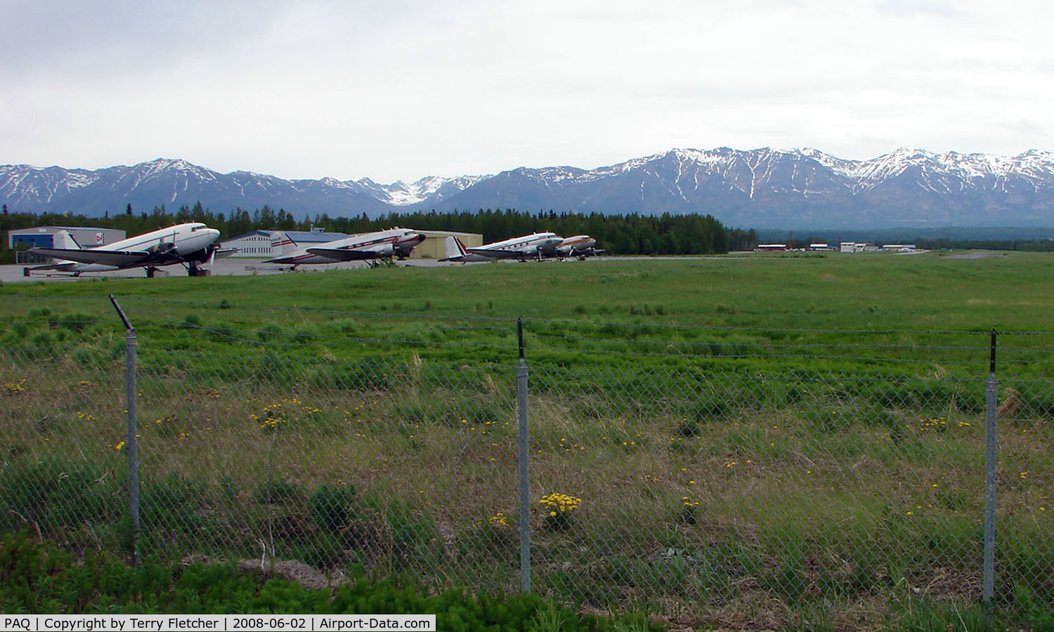 Palmer Municipal Airport (PAQ) - A general view of Palmer Municipal , Alaska with stored DC3s and C-119 Boxcars