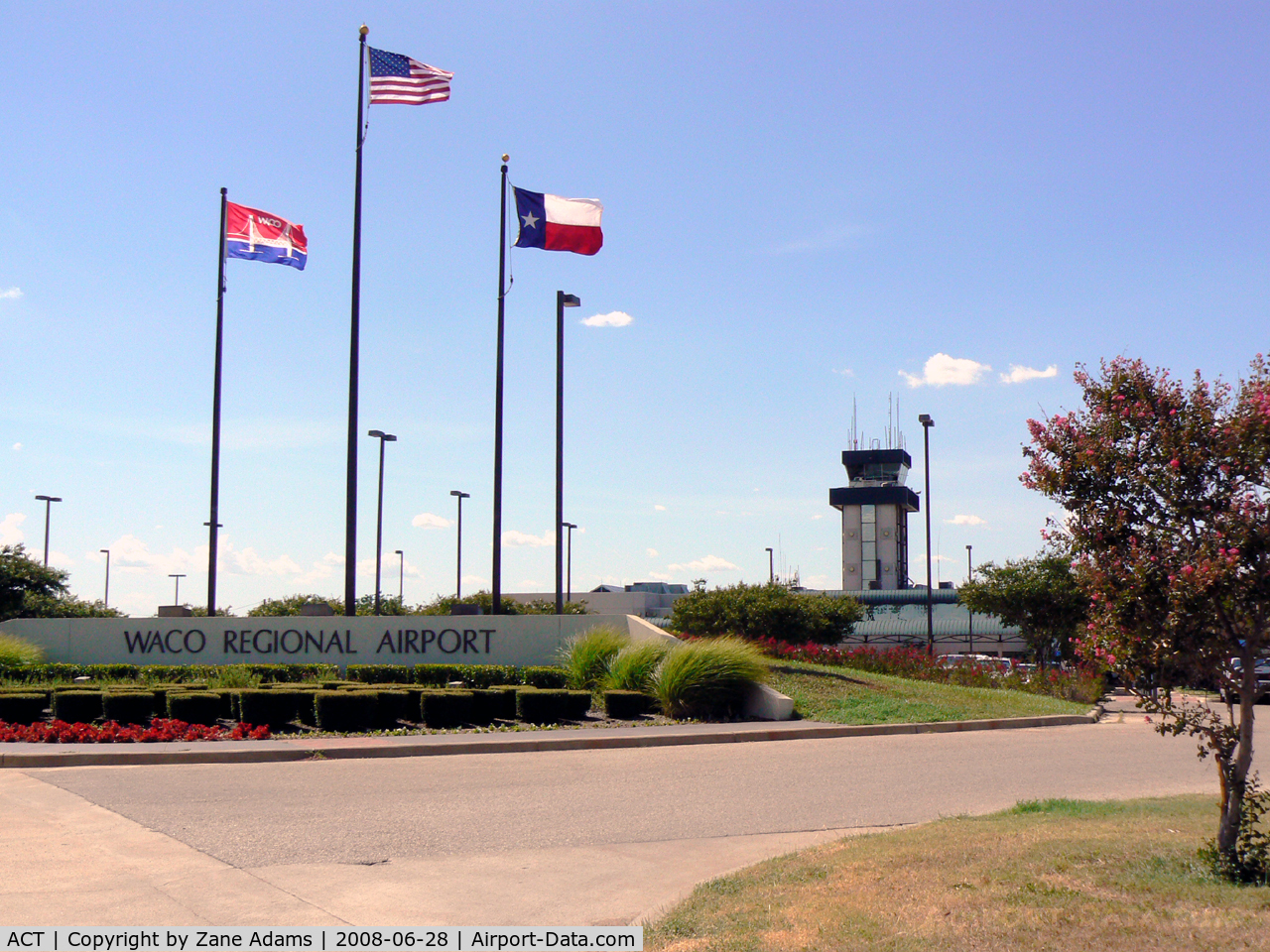 Waco Regional Airport (ACT) - Tower and terminal at Waco Regional 