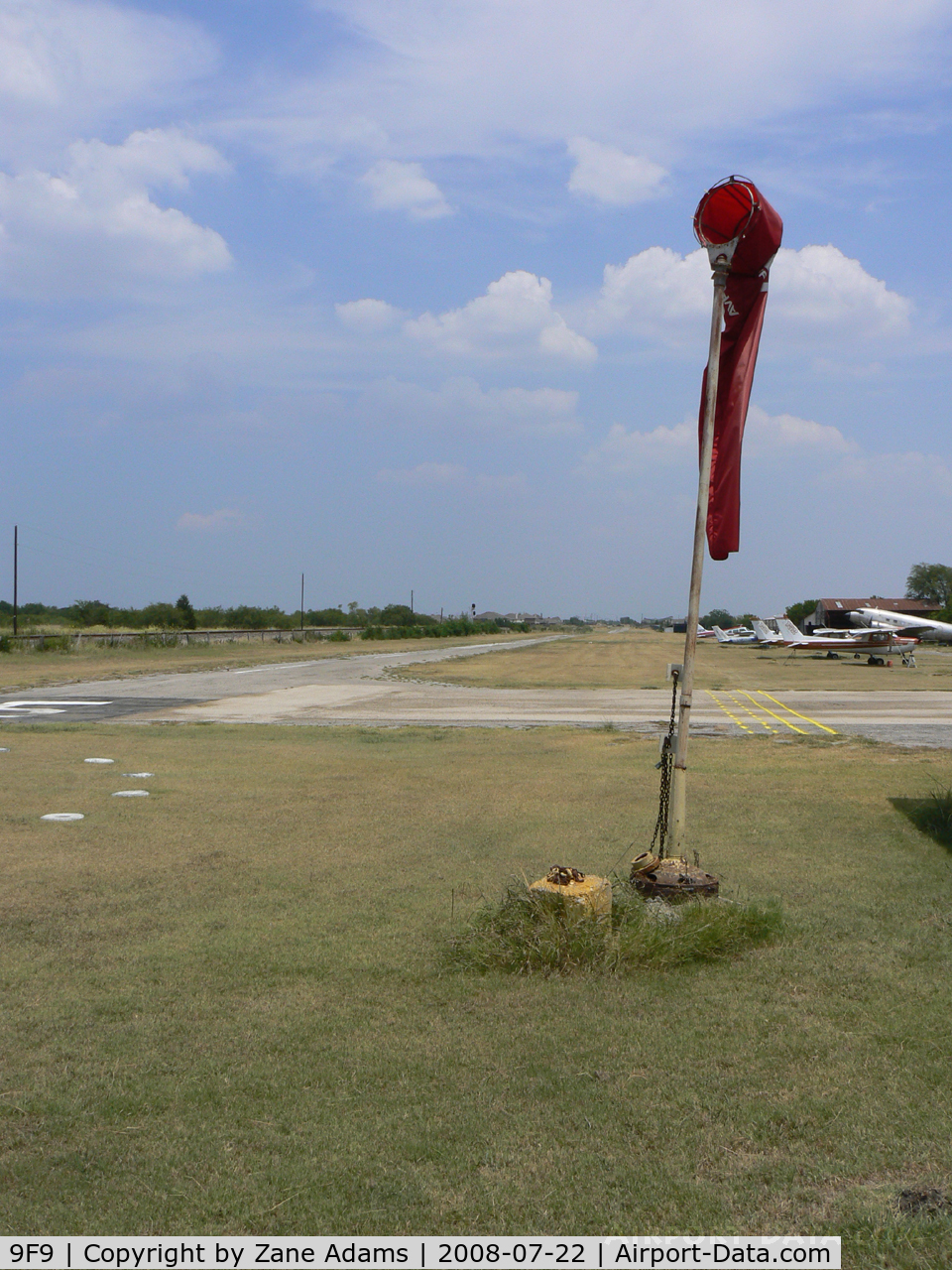 Sycamore Strip Airport (9F9) - Sycamore Field - Runway 35 and windsock