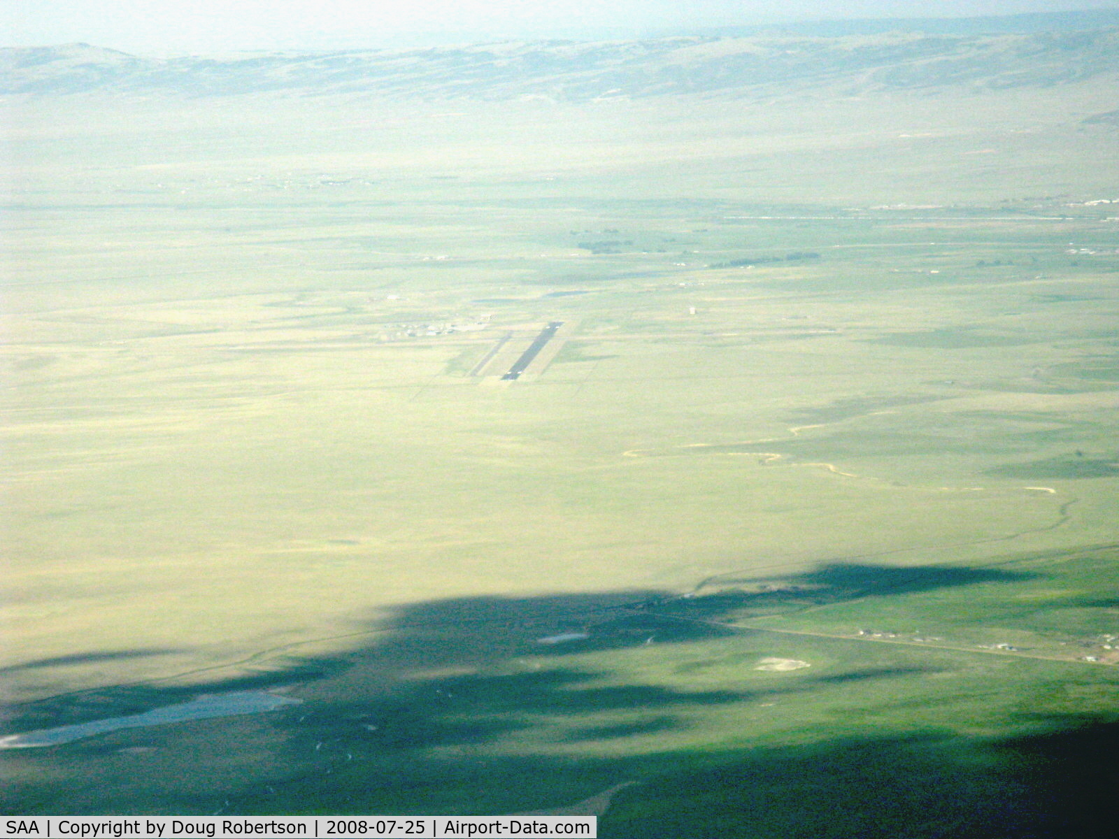 Shively Field Airport (SAA) - Saratoga, WY Shively Field from 11,500' msl