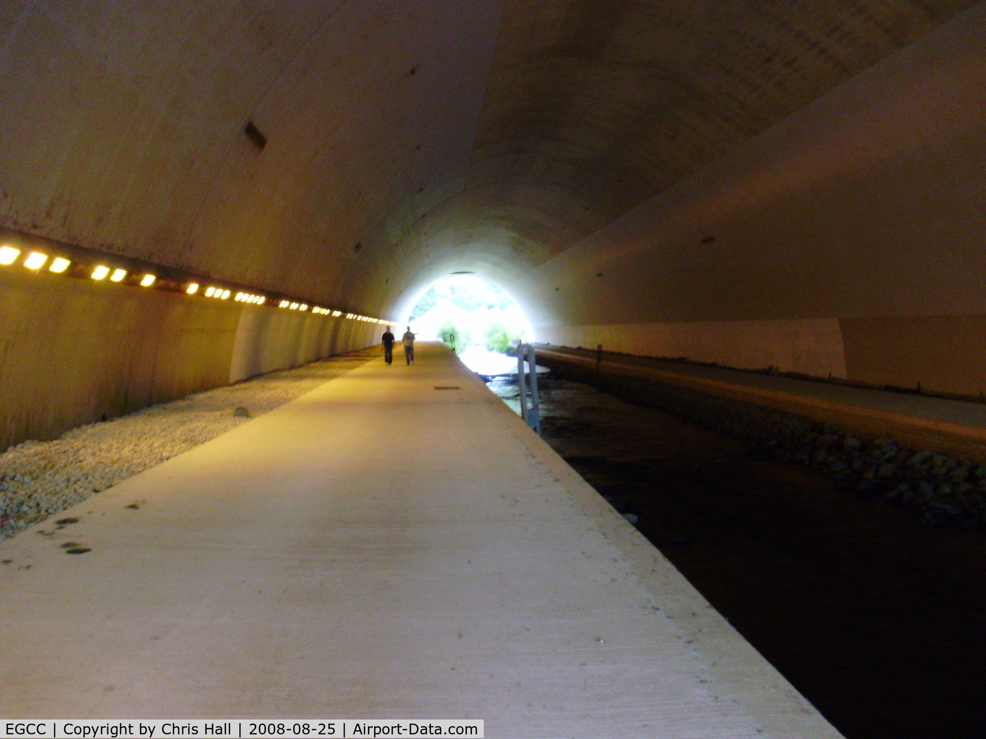 Manchester Airport, Manchester, England United Kingdom (EGCC) - The River Bollin tunnel under RW 23L