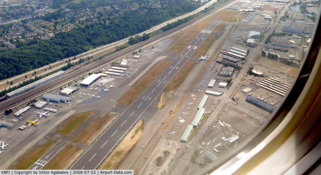 Boeing Field/king County International Airport (BFI) - Overflying Boeing field.