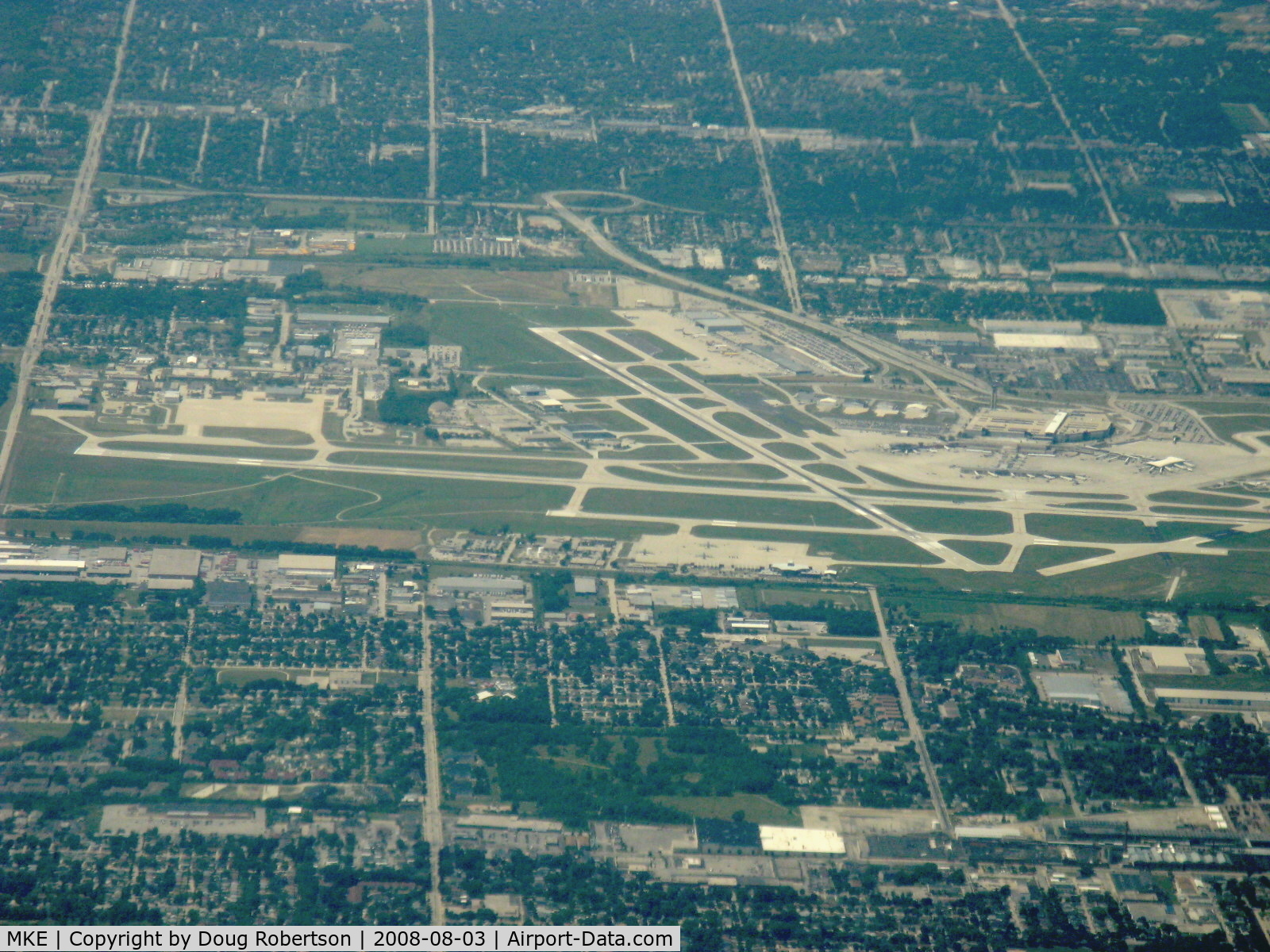 General Mitchell International Airport (MKE) - General Mitchell Int'l Milwaukee, WI. looking west from 9,500' MSL in N2111Q