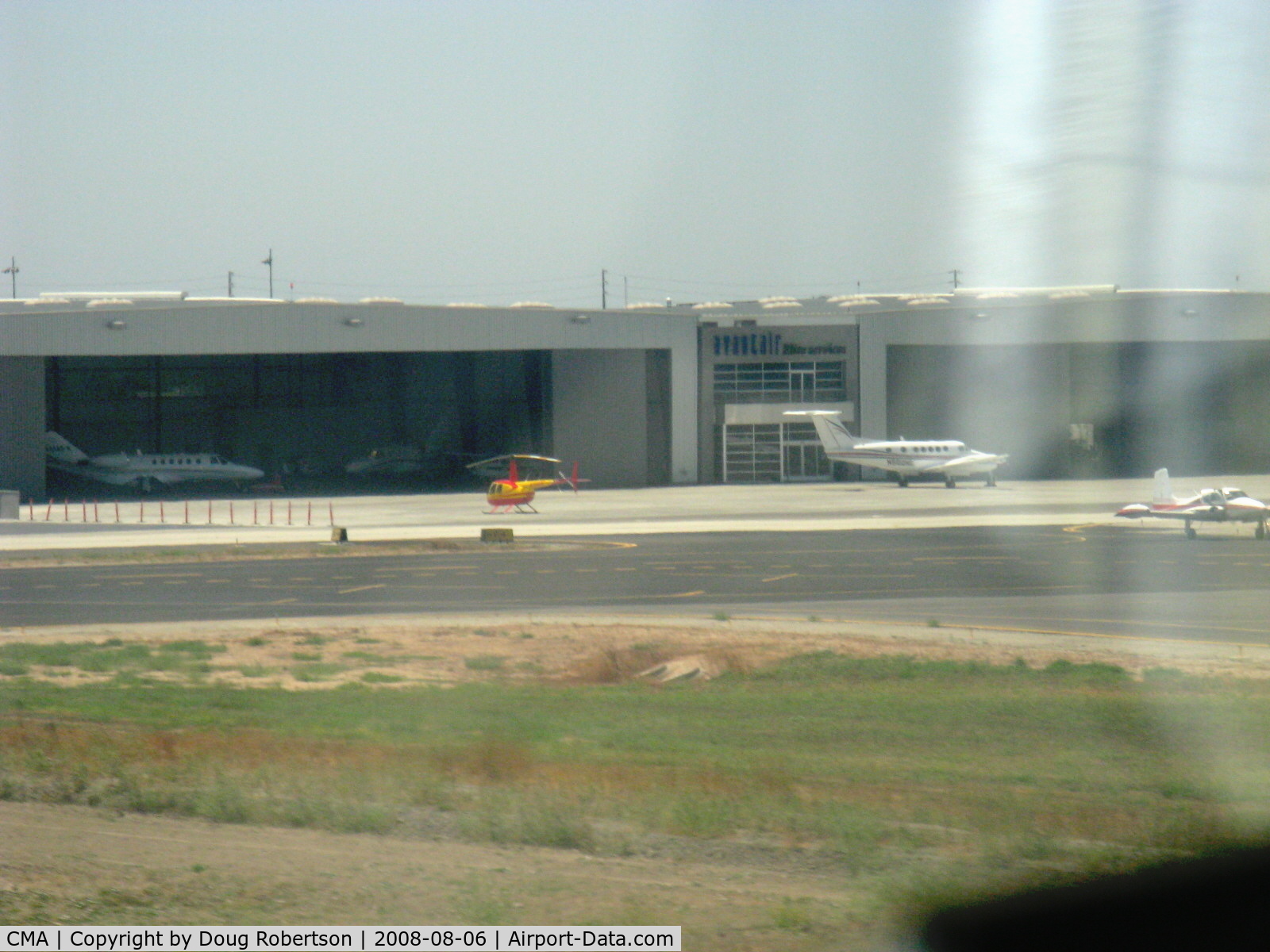 Camarillo Airport (CMA) - AVANTAIR Elite Svcs. Hangars from taxiway in Beech 36 BONANZA N2111Q