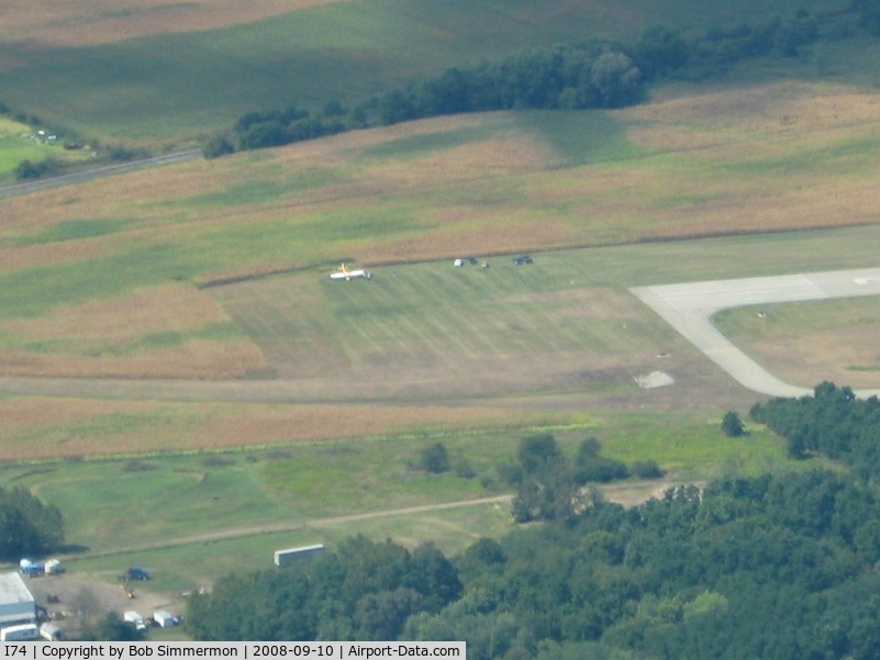 Grimes Field Airport (I74) - Cessna 150 accident on the south end of the field.