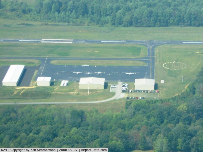 Russell County Airport (K24) - In the pattern, looking west at the facilities.