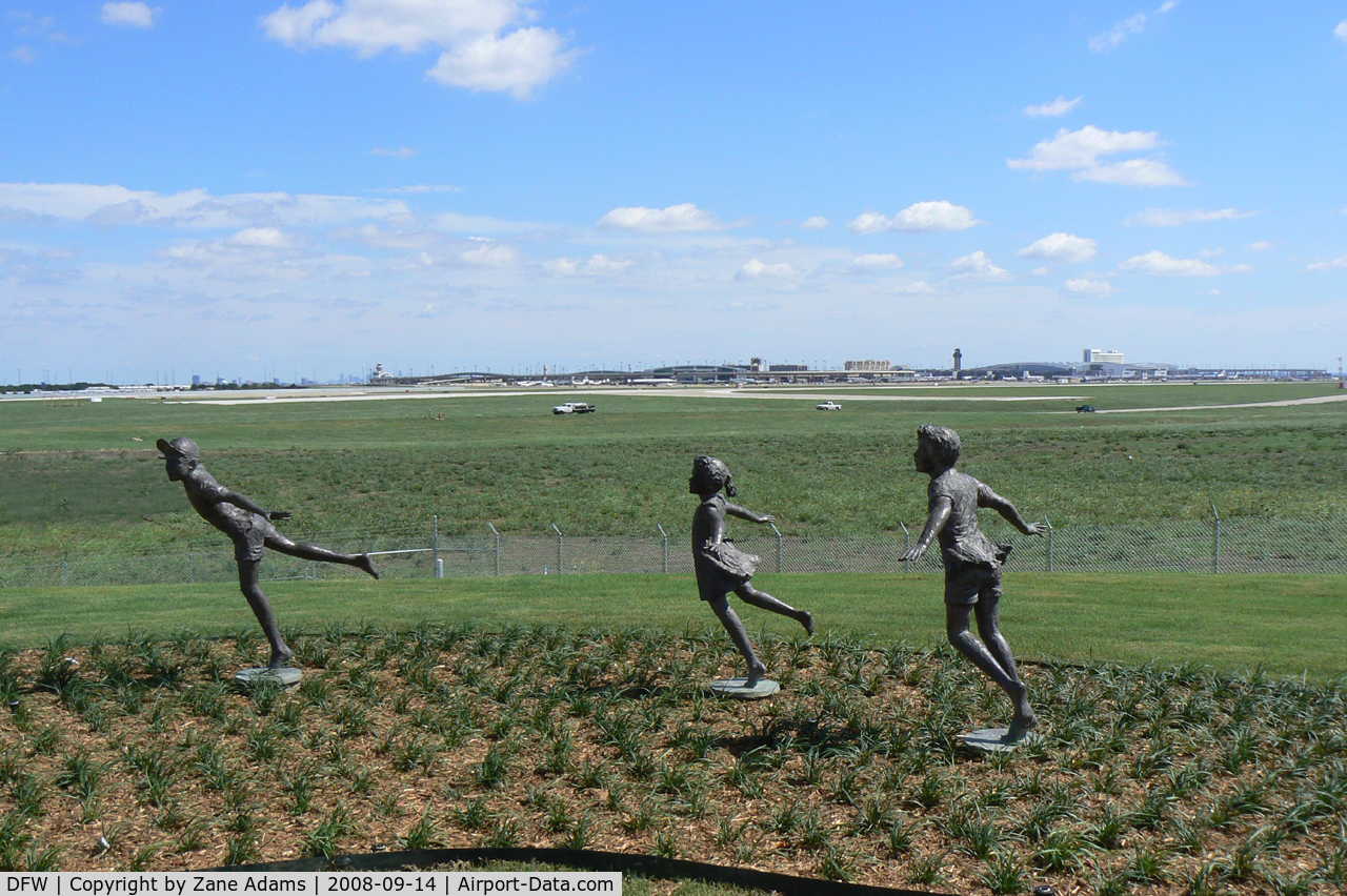 Dallas/fort Worth International Airport (DFW) - Flying kids statues at the new Founders Plaza airport viewing area at DFW