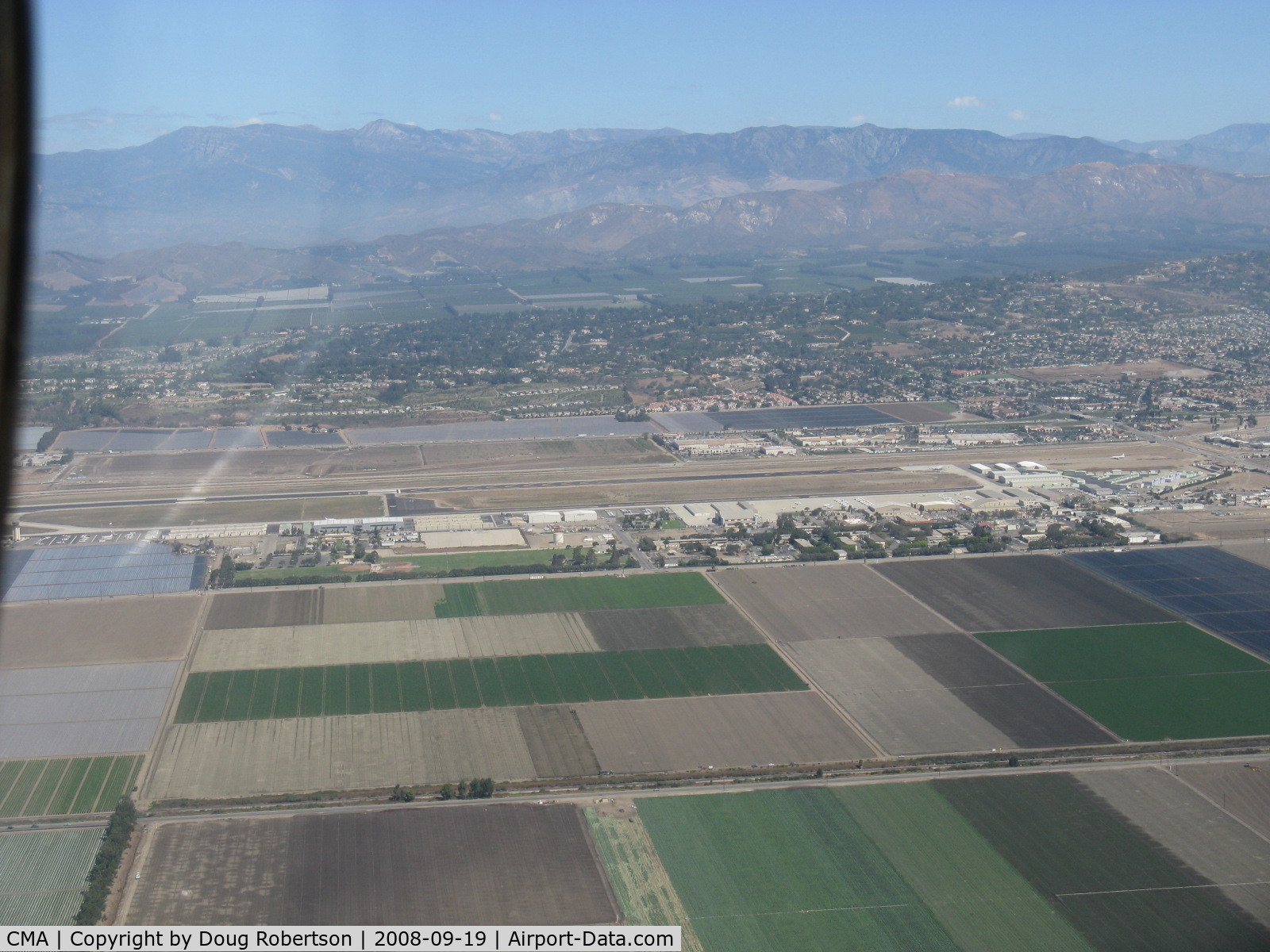 Camarillo Airport (CMA) - Was Oxnard Air Force Base until 1971-General Aviation Airport since 1976. Taken from south of airport from Beech 36 BONANZA.