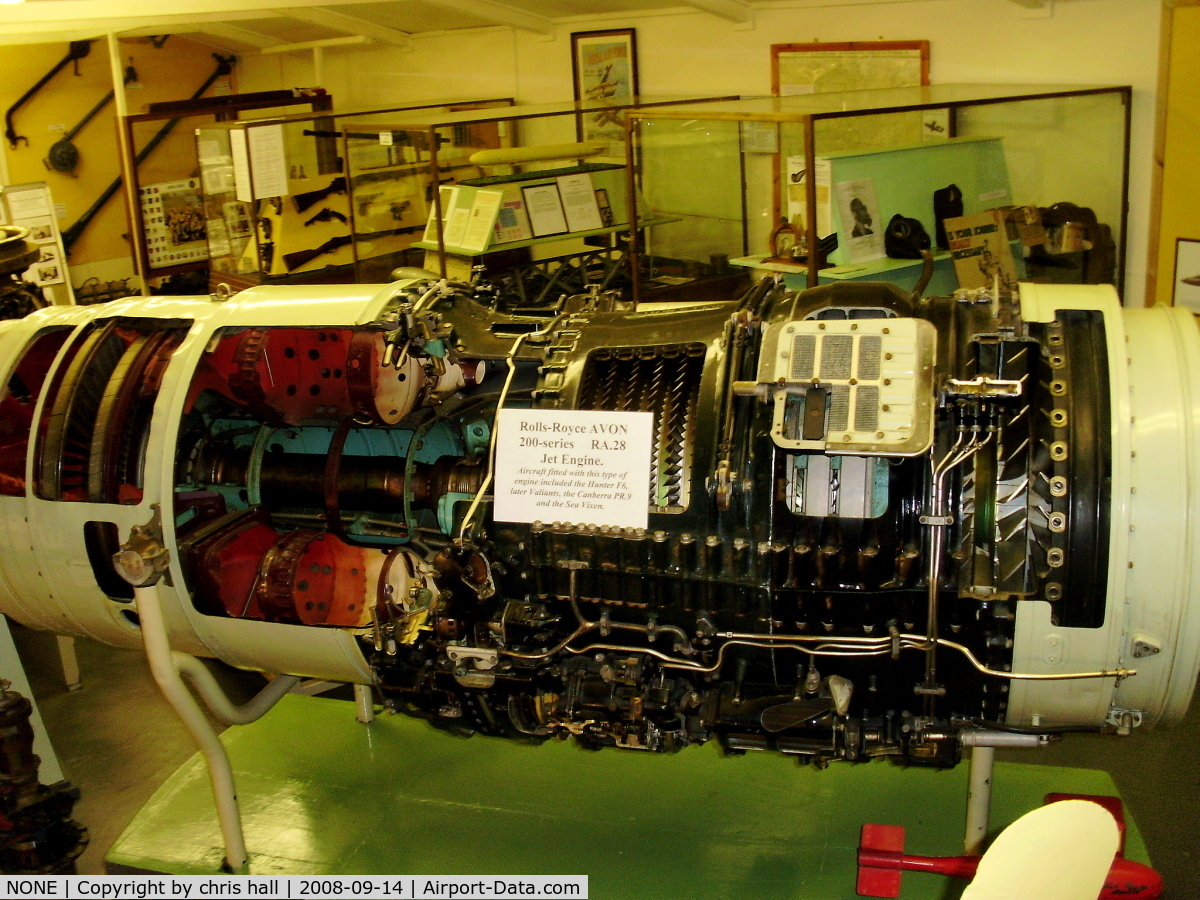 NONE Airport - Rolls Royce RA28 Avon jet engine on display at the Fenland & West Norfolk Aviation Museum