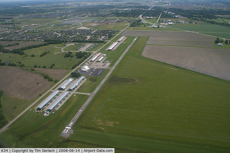 Gardner Municipal Airport (K34) - Aerial view of Gardner Muni during Gathering of Eagles