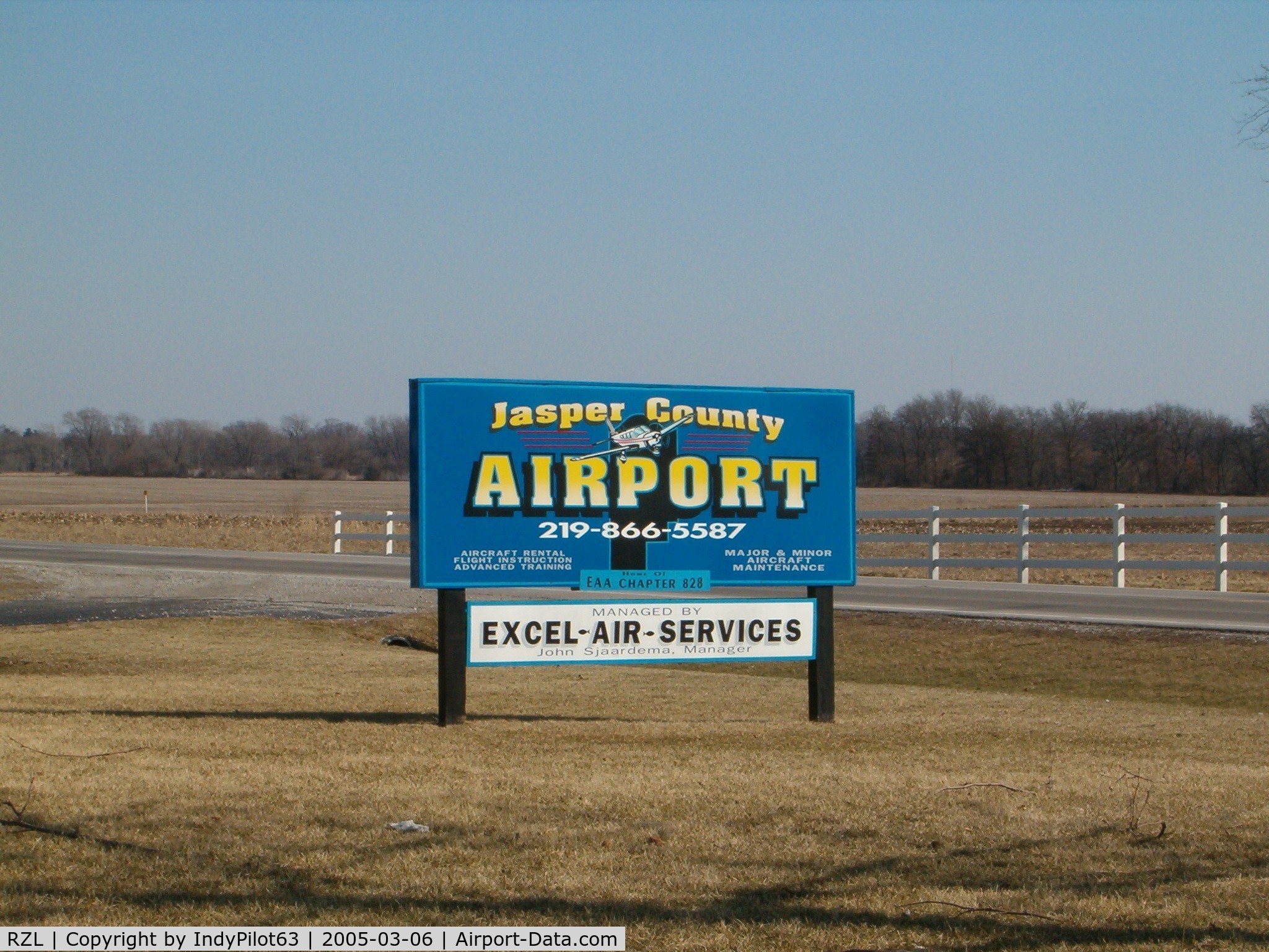 Jasper County Airport (RZL) - sign