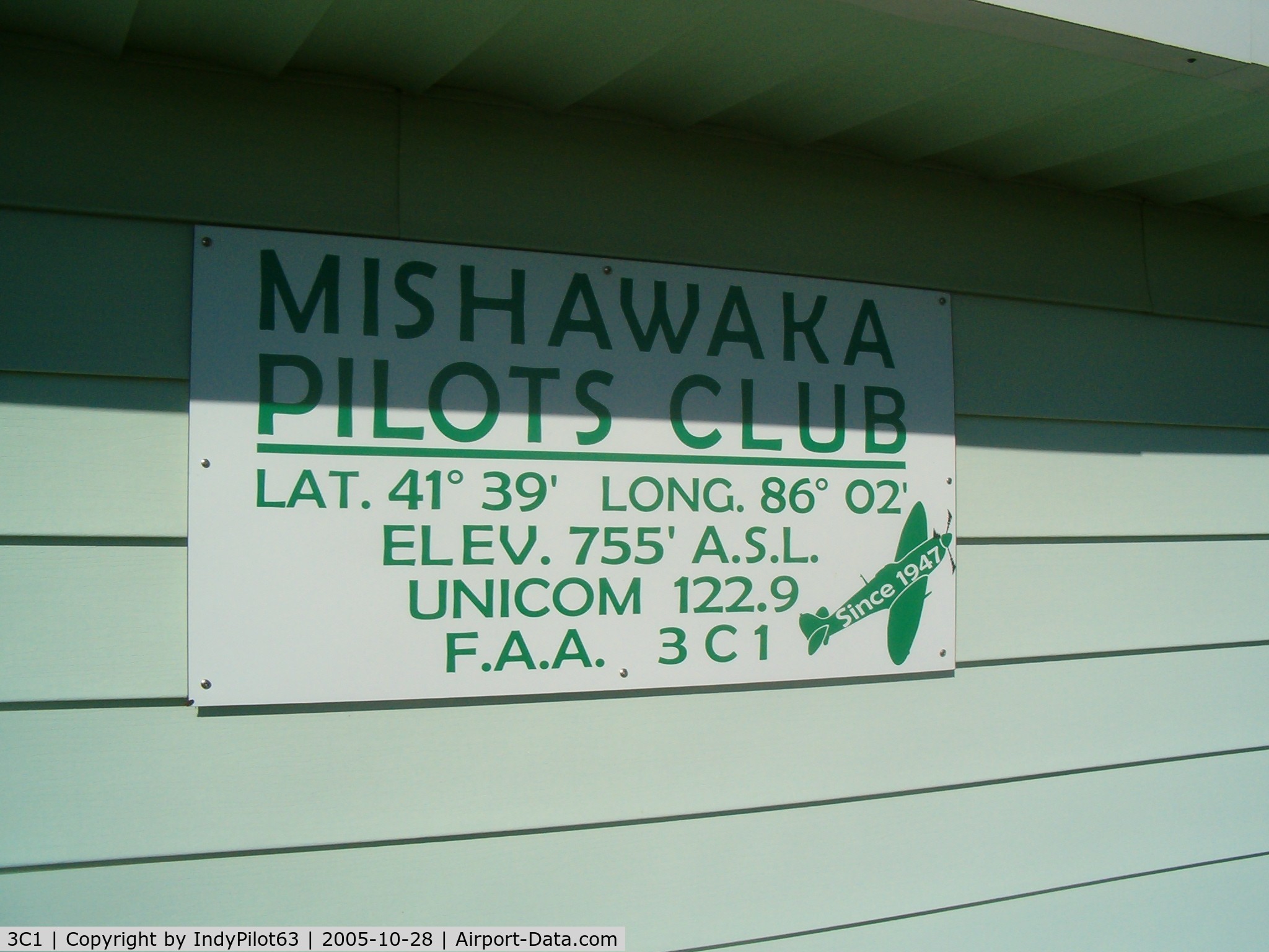 Mishawaka Pilots Club Airport (3C1) - Sign on the FBO building.
