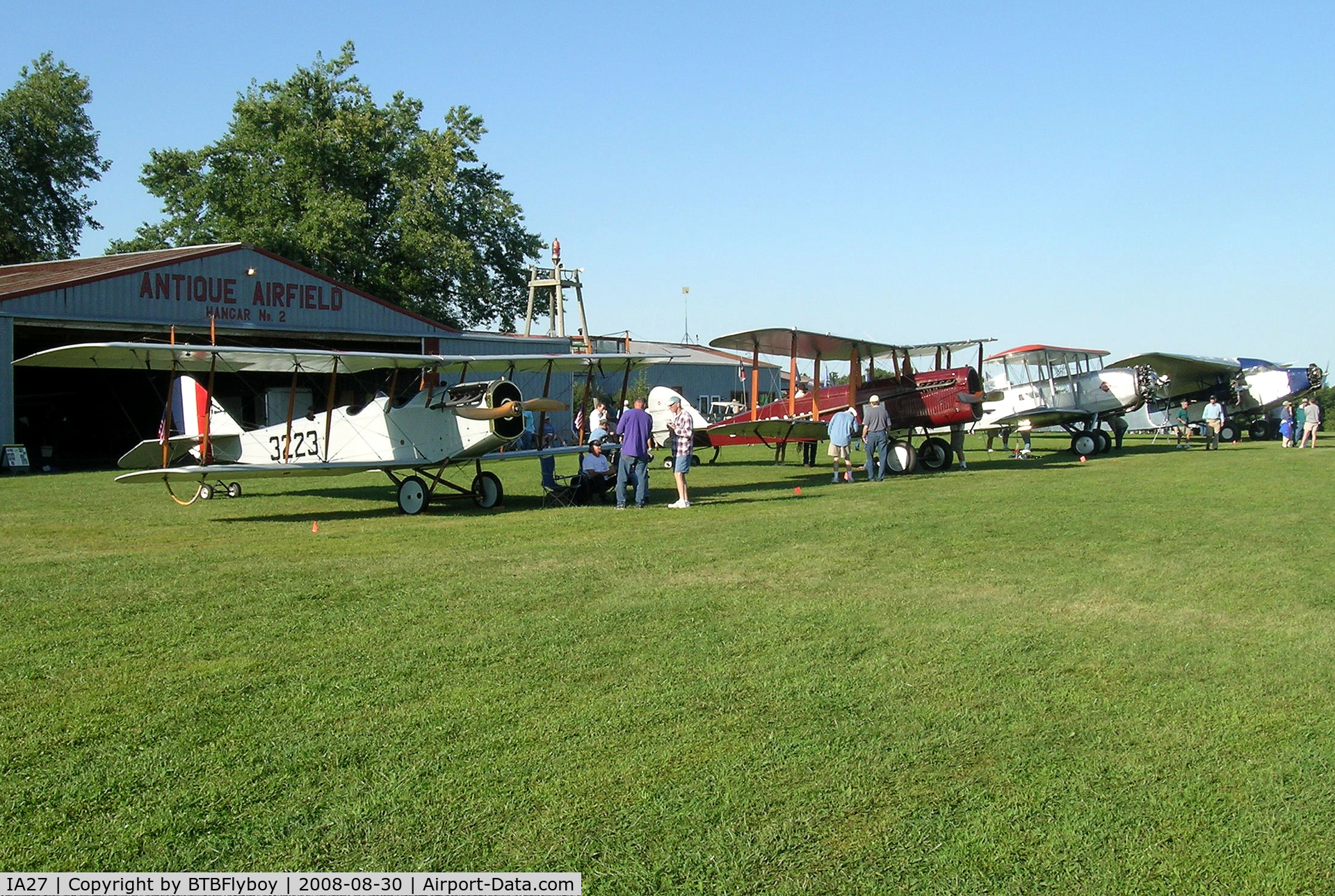 Antique Airfield Airport (IA27) - Antique Airplane lineup of the decade at Antique Airfield near Blakesburg, IA. Curtiss JN-4h 