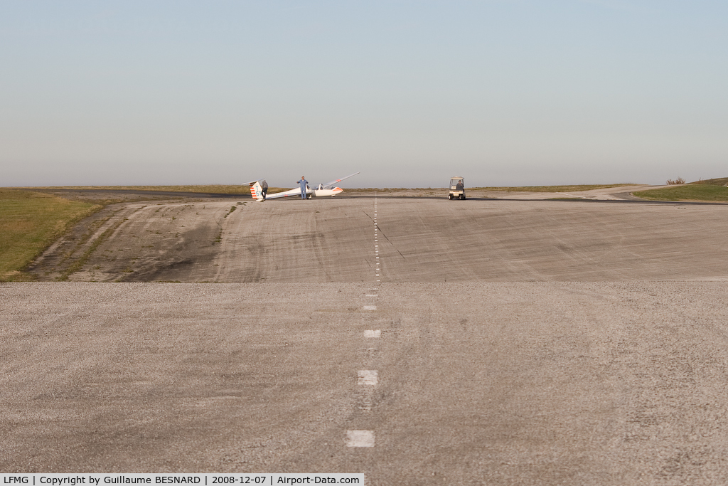 La Montagne Noire Airport, La Montagne Noire France (LFMG) - Runway 03 just after landing of F-CFKA