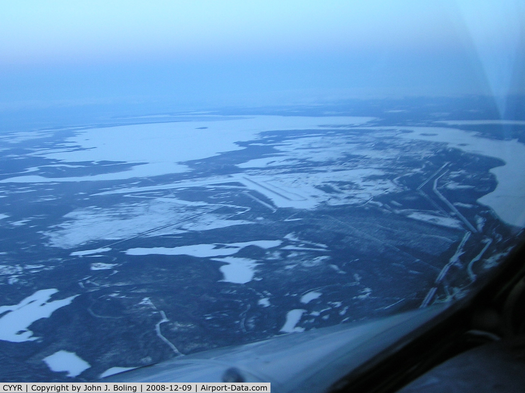 CFB Goose Bay (Goose Bay Airport), Happy Valley-Goose Bay, Newfoundland and Labrador Canada (CYYR) - Goose Bay looking East on a cold winter day.