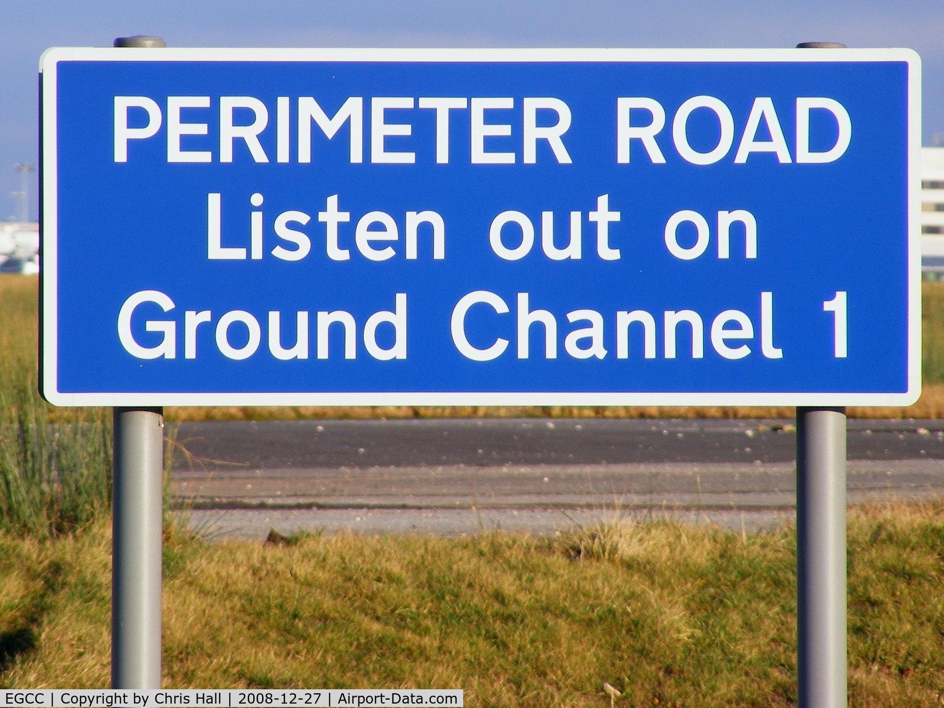 Manchester Airport, Manchester, England United Kingdom (EGCC) - Perimeter road sign at EGCC