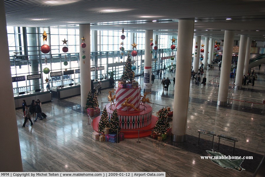 Macau International Airport, Taipa Island (Ilha da Taipa) Macau (MFM) - Christmas decoration in the departure hall